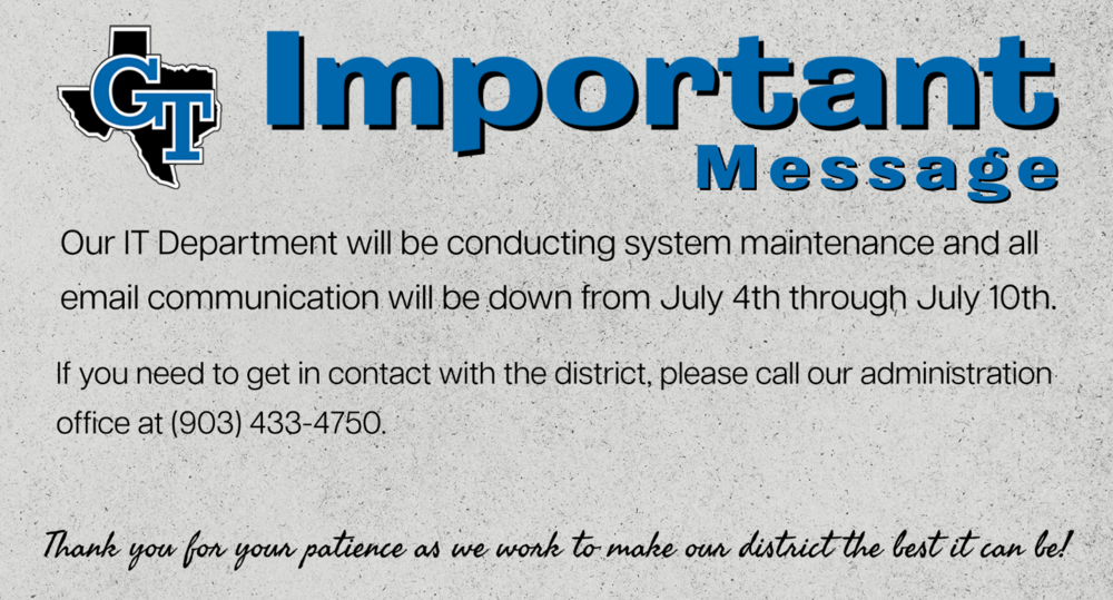 Important Message from Gunter ISD