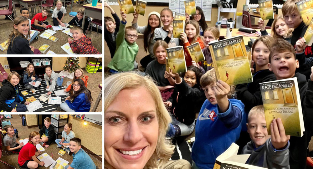 picture of students with books