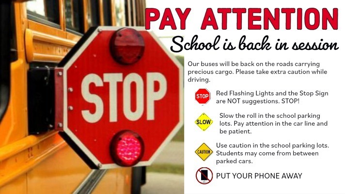 Bus with stop sign