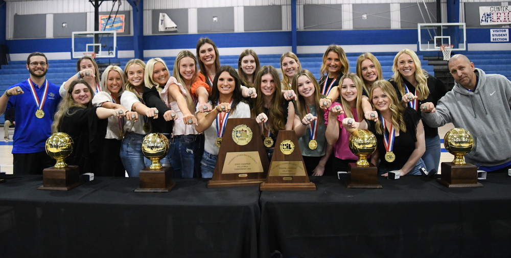 Group Photo of team with rings on