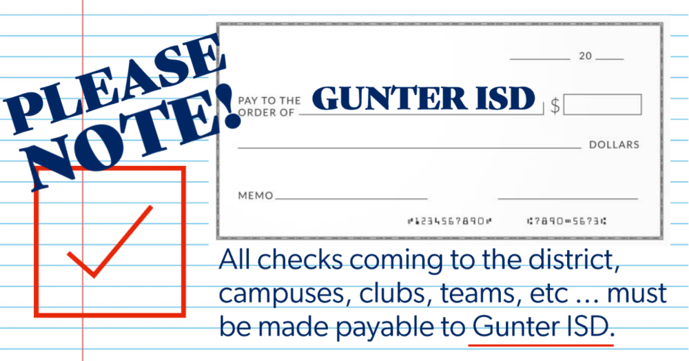 blank check to Gunter ISD