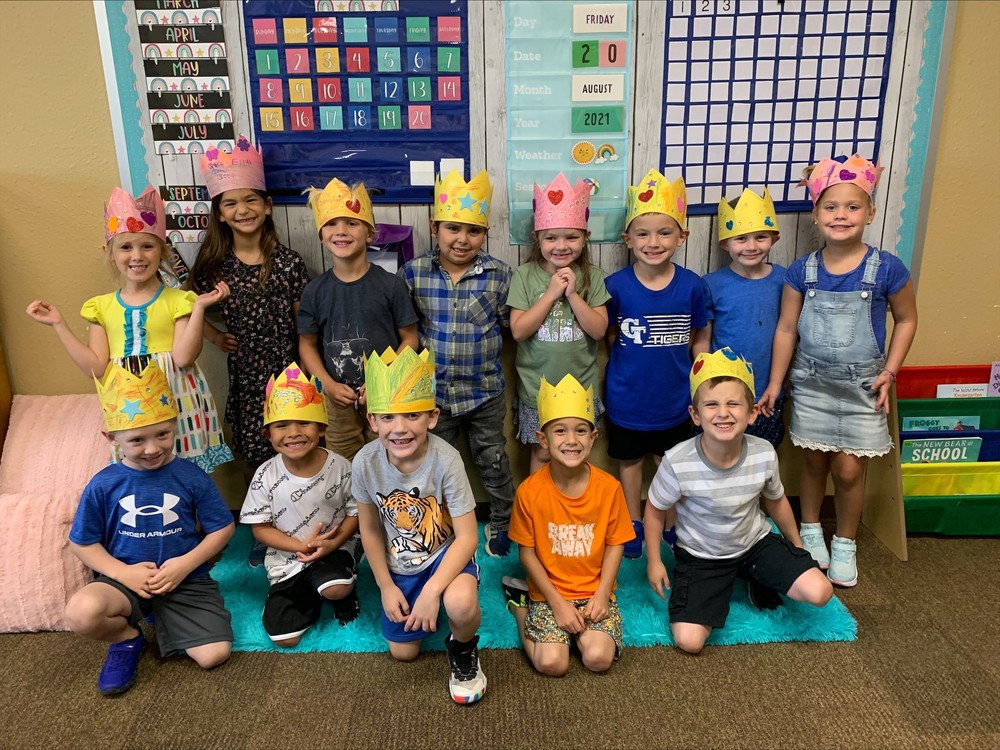 students with crowns
