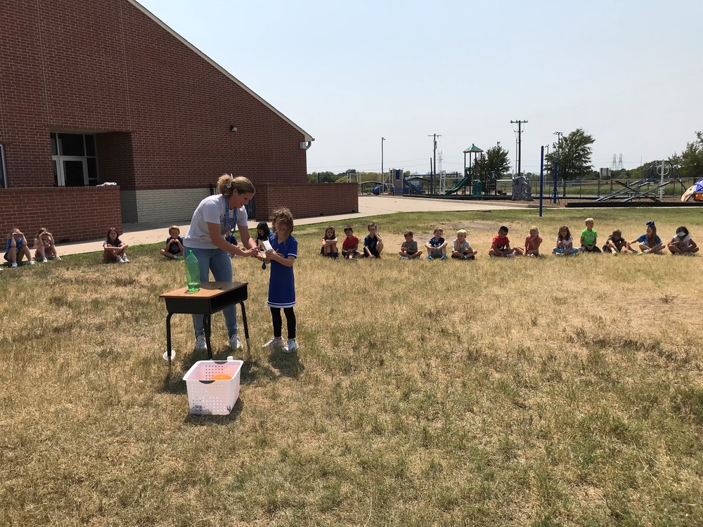 Students doing experiment