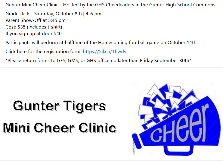 cheer clinic - all info on link