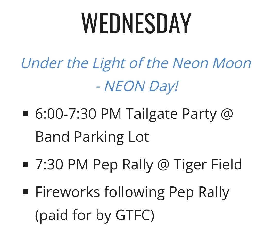 Tailgate and pep rally
